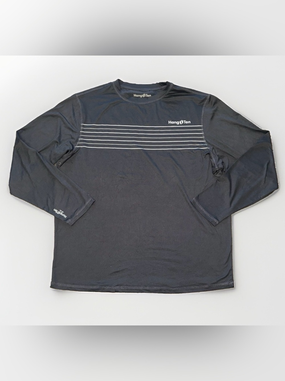 Hang Ten Men's Dark Gray Long sleeve Sun Tee UPF 50 Size Large